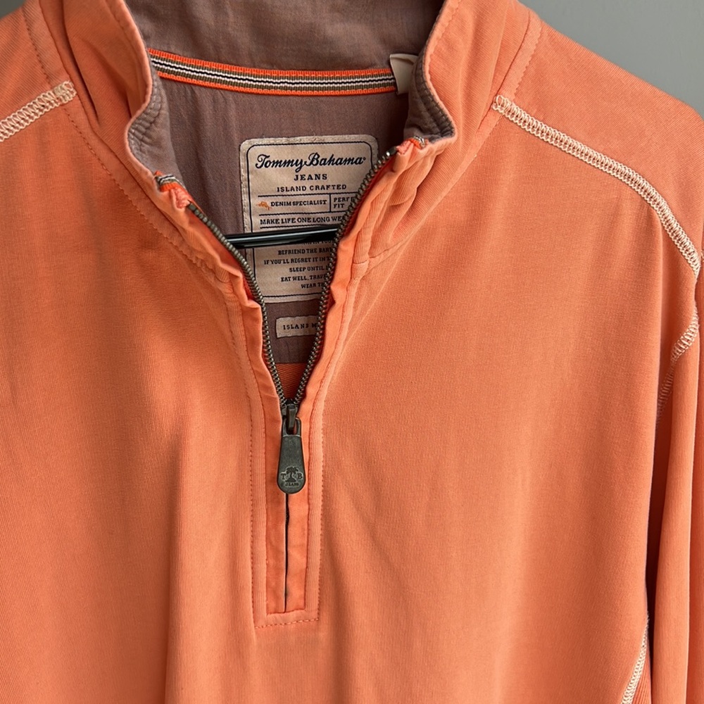 Tommy Bahama Jeans, coral quarter-zip sweater